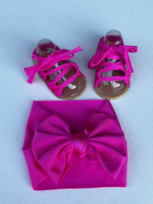 Set sandalia hot pink